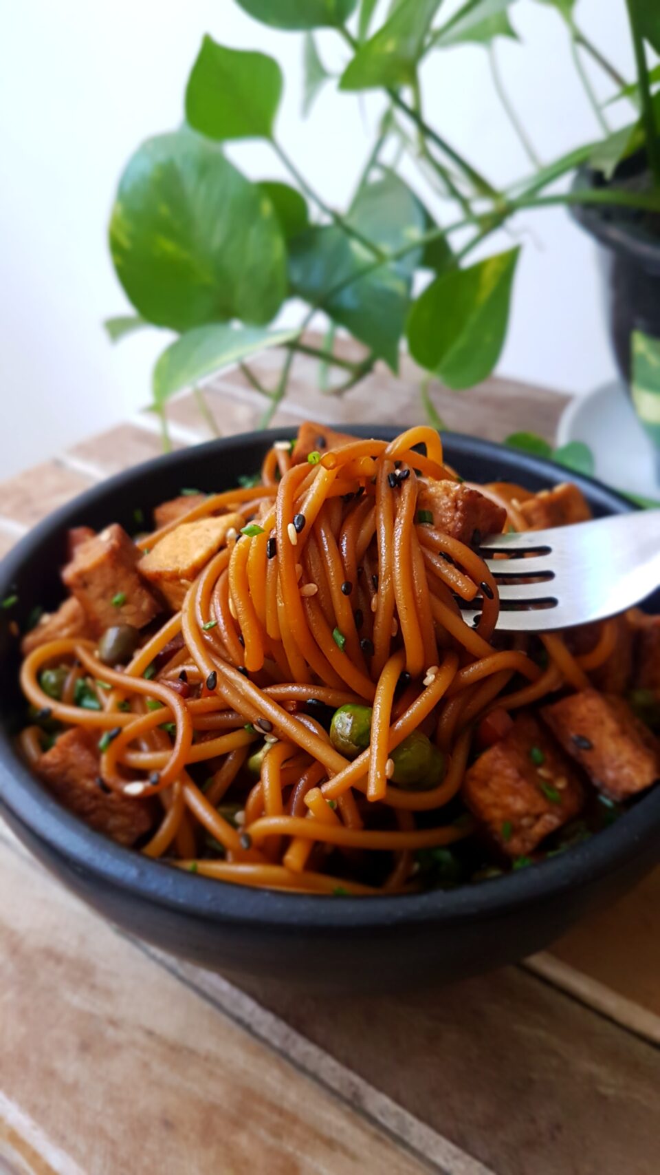 Tofu é destaque em delicioso macarrão vegan - 60 caracteres