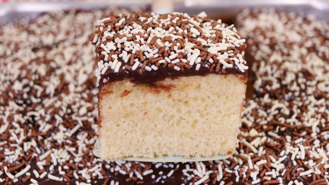 BOLO DE TRIGO SIMPLES COM BRIGADEIRO FÁCIL E RÁPIDO | BOLO BRANCO DE LIQUIDIFICADOR FOFINHO