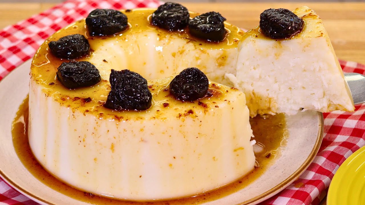 MANJAR DE COCO SIMPLES COM CALDA DE AMEIXA SEM LEITE CONDENSADO | MANJAR DE COCO TRADICIONAL