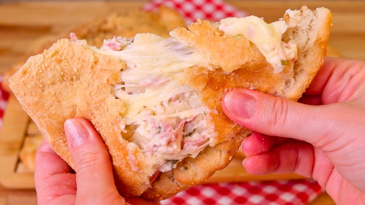 O MELHOR SALGADO DO MUNDO! SUPER CREMOSO E FÁCIL DE FAZER! | CALZONE DE PALMITO COM CALABRESA